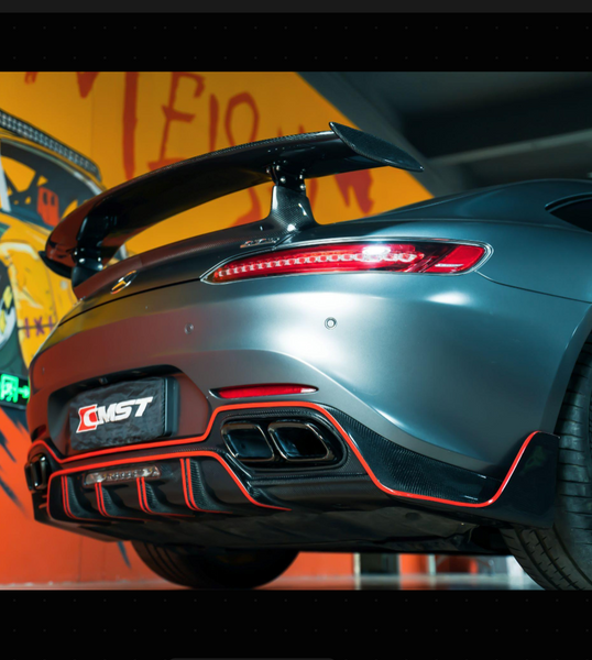 Mercedes Benz AMG GT GTS C190 2016 2017 2018 2020 2021 with Aftermarket Parts - Rear Diffuser Carbon Fiber / FRP from CMST Tuning