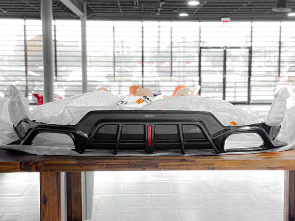 BMW 3 Series 330i M340i G20 G21 LCI 2023-ON (fitment for 330i requires M-Sport package bumper) with Aftermarket Parts - Pre-preg Carbon & FRP Rear Diffuser from CMST Tuning