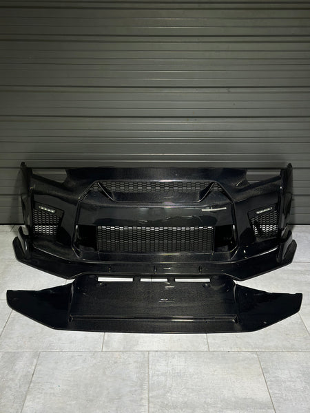 CMST Tuning Carbon Fiber Stage 1 Front Bumper & Lip for Nissan GTR GT-R R35 2008-2016 Facelift Conversion