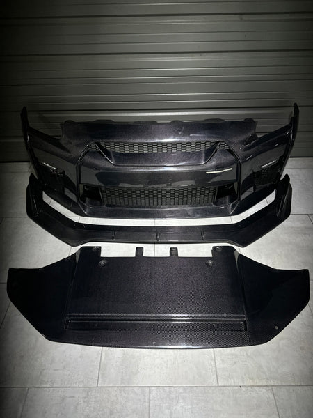 CMST Tuning Carbon Fiber Stage 1 Front Bumper & Lip for Nissan GTR GT-R R35 2008-2016 Facelift Conversion