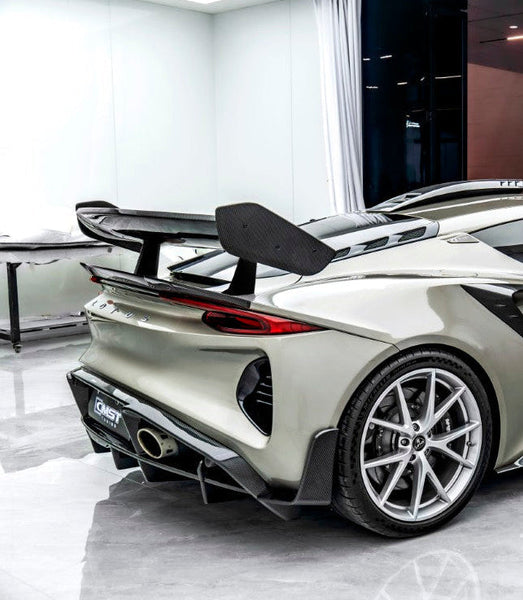 Lotus Emira 3.6 V6 2.0 Four-cylinder 2022-ON with Aftermarket Parts - V3 Rear Spoiler Dry Pre-preg Carbon Fiber / FRP