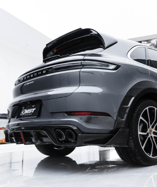 Porsche Cayenne 9Y0 9Y0.2 Base/S/AWD/E-Hybrid 2024-ON & Cayenne 9Y3 9Y3.2 Base/S/AWD/E-Hybrid 2024-ON with Aftermarket Parts - Rear Diffuser & Canards Carbon Fiber / FRP from CMST Tuning