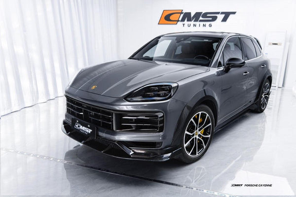 Porsche Cayenne 9Y0 Facelift 2024-ON with CMST Tuning's Aftermarket Parts - Pre-preg Carbon Fiber Front Lip