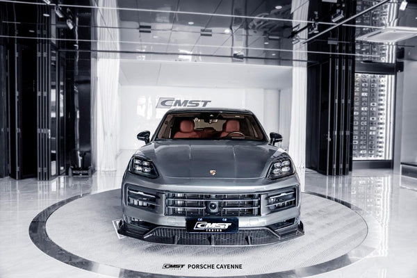 Porsche Cayenne 9Y0 Facelift 2024-ON with CMST Tuning's Aftermarket Parts - Pre-preg Carbon Fiber Front Lip