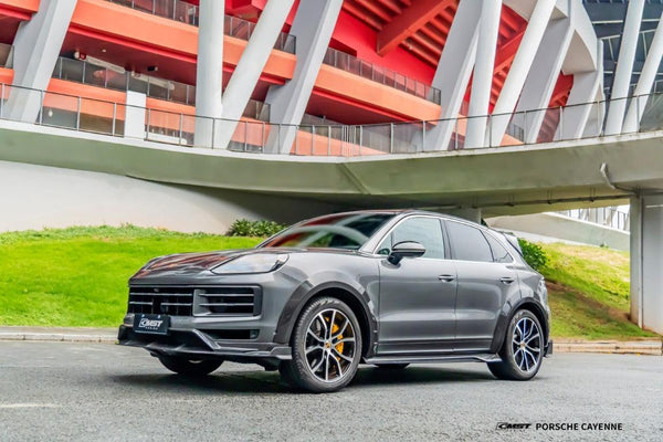 Porsche Cayenne 9Y0 Facelift 2024-ON with CMST Tuning's Aftermarket Parts - Pre-preg Carbon Fiber Front Lip