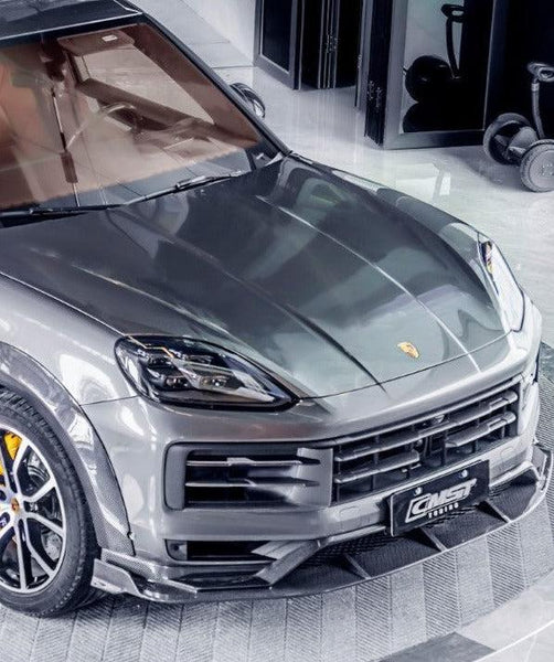 Porsche Cayenne 9Y0 Facelift 2024-ON with CMST Tuning's Aftermarket Parts - Pre-preg Carbon Fiber Front Lip