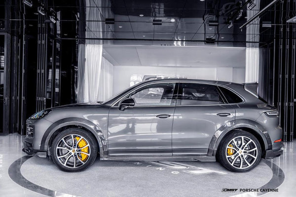 Porsche Cayenne 9Y0 Facelift 2024-ON with CMST Tuning's Aftermarket Parts - Pre-preg Carbon Fiber Side Skirts