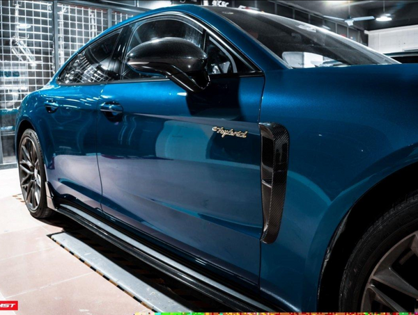 Porsche Panamera 971 971.1 RWD/Base/4/4S/GTS/Turbo/Turbo S 2017-2020 & Panamera 971 971.2 RWD/Base/4/4S/GTS/Turbo/Turbo S 2021-2023 with Aftermarket Parts - Vacuumed Carbon & FRP Fender Trim from CMST Tuning