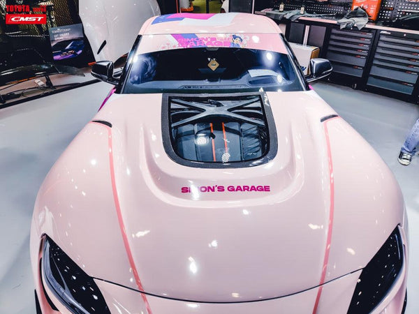 Toyota GR Supra A90 A91 2020-ON with Aftermarket Parts - FT1 Conversion Kit Hood Bonnet Carbon Fiber / FRP from CMST Tuning