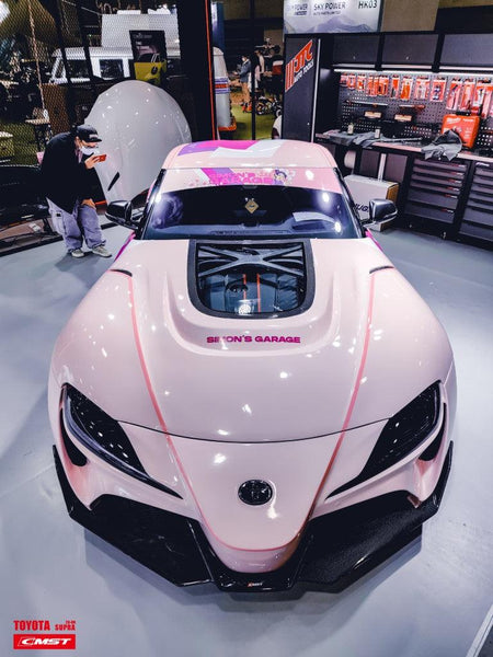 Toyota GR Supra A90 A91 2020-ON with Aftermarket Parts - FT1 Conversion Kit Hood Bonnet Carbon Fiber / FRP from CMST Tuning