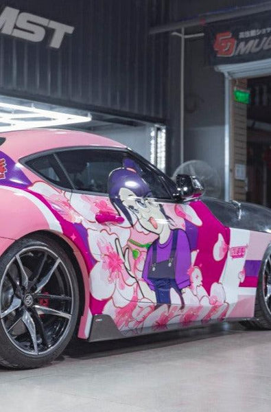 Toyota GR Supra A90 A91 2020-ON with Aftermarket Parts - FT1 Conversion Kit Side Skirts & Lower Lip Carbon Fiber / FRP from CMST Tuning