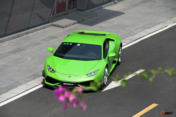 Lamborghini Huracan LP610 2015-2018 with Aftermarket Parts - Front Bumper Canards Carbon Fiber / FRP from CMST Tuning