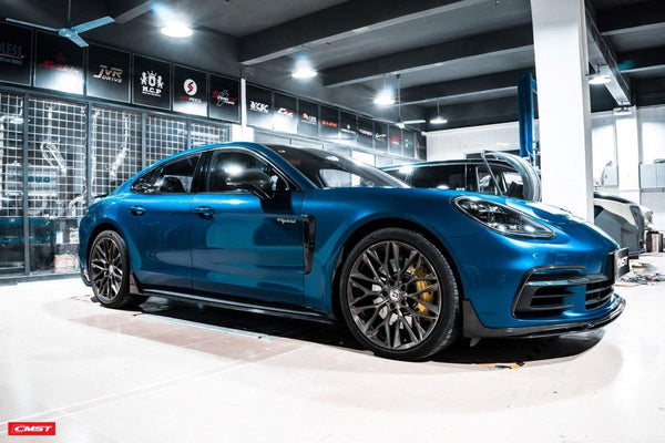 Porsche Panamera 971 971.1 RWD/Base/4/4S/GTS/Turbo/Turbo S 2017-2020 & Panamera 971 971.2 RWD/Base/4/4S/GTS/Turbo/Turbo S 2021-2023 with Aftermarket Parts - Vacuumed Carbon & FRP Fender Trim from CMST Tuning
