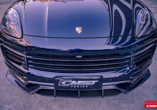 Porsche Cayenne 9Y0 9Y0.1 Base/S 2019-2023 & Cayenne 9Y3 9Y3.1 Base/S 2019-2023 (fitment not suitable for bumpers with sport design package) with Aftermarket Parts - Carbon Fiber & FRP Front Lip from CMST Tuning