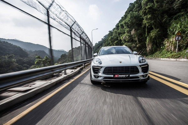 Porsche Macan 95B.1 Base/S 2015-2018 with Aftermarket Parts - Carbon Fiber & FRP Front Lip from CMST Tuning
