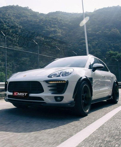 Porsche Macan 95B.1 Base/S 2015-2018 with Aftermarket Parts - Carbon Fiber & FRP Front Lip from CMST Tuning
