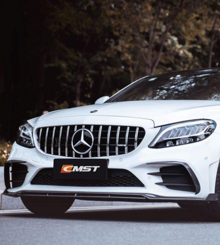 Mercedes Benz AMG C43 C300 W205 2019-2023 (C300 requires sports package front bumper) with Aftermarket Parts - Front Lip Splitter Carbon Fiber / FRP from CMST Tuning
