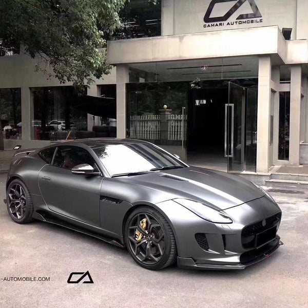 Jaguar F-Type SVR R S Base 2014-2020 with Aftermarket Parts - Front Lip Splitter Carbon Fiber / FRP from CMST Tuning