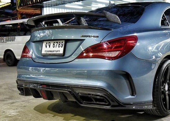 Mercedes Benz CLA45 AMG CLA250 C117 2014-2019 (fitment for CLA250 requires sport package bumper) with Aftermarket Parts - Rear Diffuser Carbon Fiber / FRP from CMST Tuning