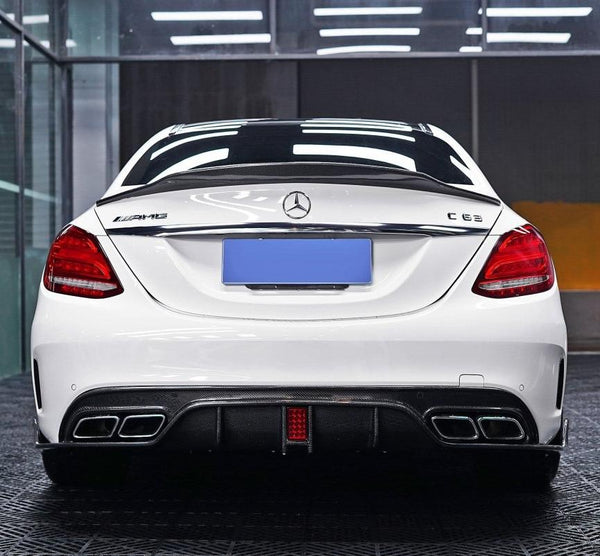 Mercedes Benz C63S C63 AMG C43 C300 W205 2015-2018 with Aftermarket Parts - Carbon Fiber FRP Rear Diffuser from  CMST Tuning