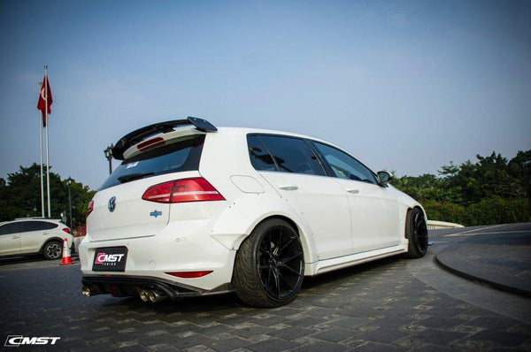 Volkswagen Golf R GTI Base MK7 2015-2018 (quad tips conversion for GTI and base Golf, Golf R may require exhaust exit repositioning) with Aftermarket Parts - Rear Diffuser Carbon Fiber / FRP from CMST Tuning