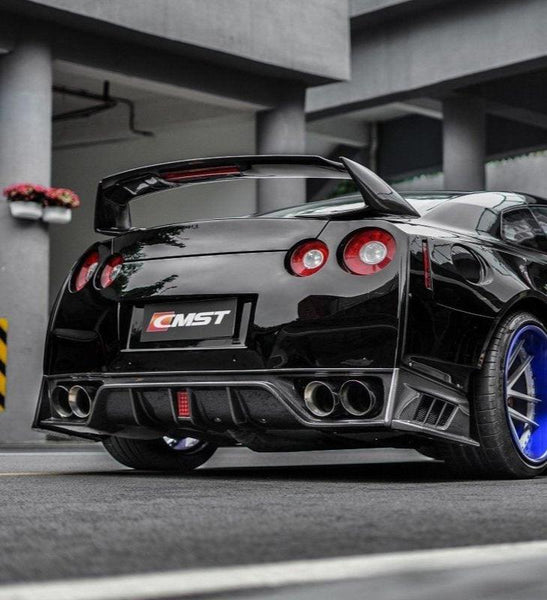 Nissan GTR Nismo T-Spec Black Edition Track Eidtion Premium Pure 2008-2023 with Aftermarket Parts - Rear Spoiler Wing Carbon Fiber / FRP from CMST Tuning
