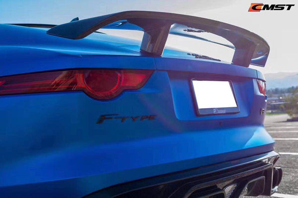 Jaguar F-Type SVR R S Base 2014-ON with Aftermarket Parts - V1 Style Rear Spoiler Wing Carbon Fiber / FRP from CMST Tuning