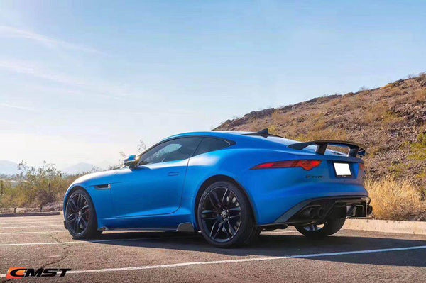 Jaguar F-Type SVR R S Base 2014-ON with Aftermarket Parts - V1 Style Rear Spoiler Wing Carbon Fiber / FRP from CMST Tuning
