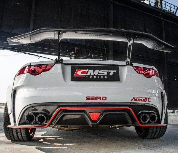 Jaguar F-Type SVR R S Base 2014-ON with Aftermarket Parts - V2 Style Rear Spoiler Wing Carbon Fiber / FRP from CMST Tuning
