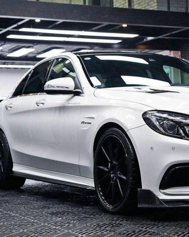 Mercedes Benz C-Class C63S C63 C43 AMG C400 C300 W205 2015-2021 Sedan & C-Class C63S C63 C43 AMG C300 W205 2016-2022 Coupe Convertible with Aftermarket Parts - Carbon Fiber FRP Side Skirts from CMST Tuning