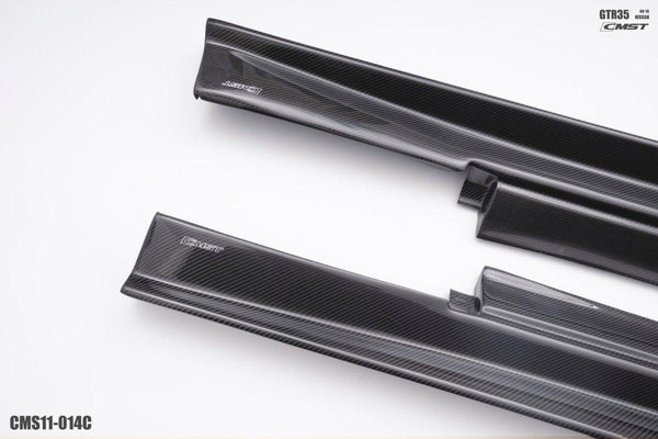 Nissan GTR Nismo T-Spec Black Edition Track Eidtion Premium Pure 2008-2024 with Aftermarket Parts - Stage 2 Style Side Skirts Carbon Fiber / FRP from CMST Tuning
