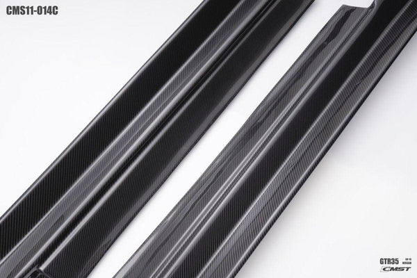 Nissan GTR Nismo T-Spec Black Edition Track Eidtion Premium Pure 2008-2024 with Aftermarket Parts - Stage 2 Style Side Skirts Carbon Fiber / FRP from CMST Tuning
