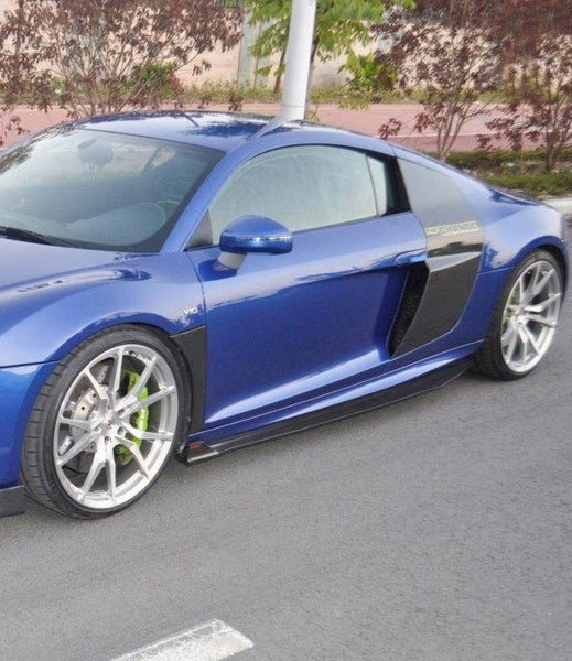 Audi R8 Gen 1 V8 V10 2006 2007 2008 2009 2010 2011 2012 2013 2014 2015 with Aftermarket Parts - Side Skirts Carbon Fiber from CMST Tuning