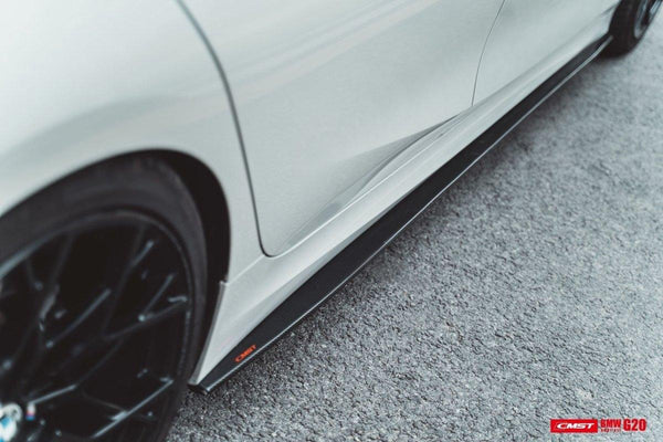 BMW 3 Series 330i M340i G20 G21 Pre-LCI 2020 2021 2022 (fitment for 330i requires M-Sport package bumper) with Aftermarket Parts - Side Skirts Carbon Fiber / FRP from CMST Tuning