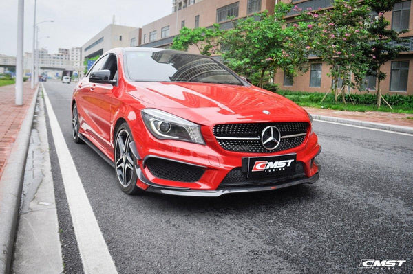 Mercedes Benz CLA45 AMG CLA250 C117 2014-2019 (fitment for CLA250 requires sport package rocker panel) with Aftermarket Parts - Side Skirts Carbon Fiber/FRP from CMST Tuning