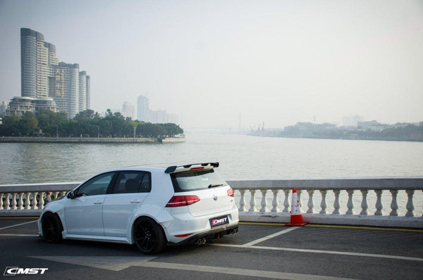 Volkswagen Golf Base MK7 MK7.5 2015-2021 with Aftermarket Parts - Rear Roof Spoiler Carbon Fiber / FRP from CMST Tuning