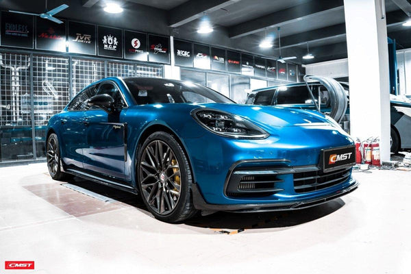 Porsche Panamera 971 971.1 Turbo/Turbo S 2017-2020 & Panamera 971 971.1 RWD/Base/4/4S 2017-2020 with Aftermarket Parts - Vacuumed Carbon & FRP Upper Valences from CMST Tuning