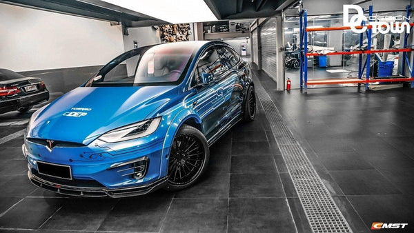 Tesla Model X P100D 100D 90D 75D 60D Performance Long Range Base 2016-2021 with Aftermarket Parts - Upper Valences Carbon Fiber / FRP from CMST Tuning
