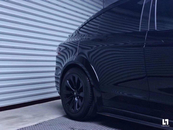 Tesla Model X P100D 100D 90D 75D 60D Performance Long Range Base 2016-2021 with Aftermarket Parts - Widebody Wheel Arches Carbon Fiber / FRP from CMST Tuning
