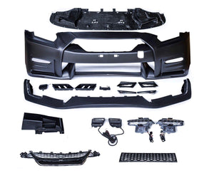 Nissan GTR Nismo T-Spec Black Edition Track Eidtion Premium Pure 2008-2023 (recommened 2017-2024 hood for 2008-2016 cars) with Aftermarket Parts - Nismo Style Front Bumper Set Polypropylene (PP) from CMST Tuning
