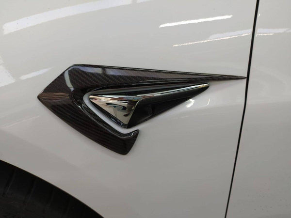 Tesla Model 3 Performance Long Range Standard Base 2017-2023 with Aftermarket Parts - Fender Trim Carbon Fiber / FRP from CMST Tuning