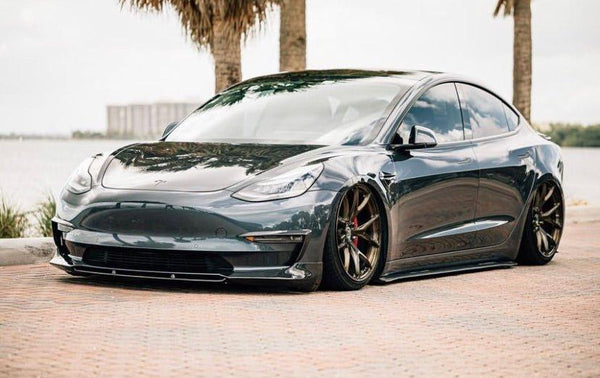 Tesla Model 3 Performance Long Range Standard Base 2017-2023 with Aftermarket Parts - Fender Trim Carbon Fiber / FRP from CMST Tuning