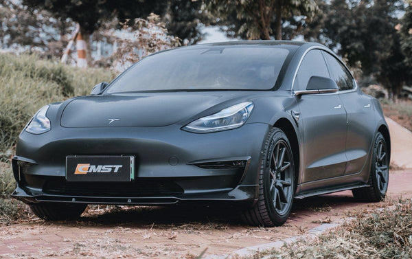 Tesla Model 3 Performance Long Range Standard Base 2017-2023 with Aftermarket Parts - Upper Valences Carbon Fiber/FRP from CMST Tuning