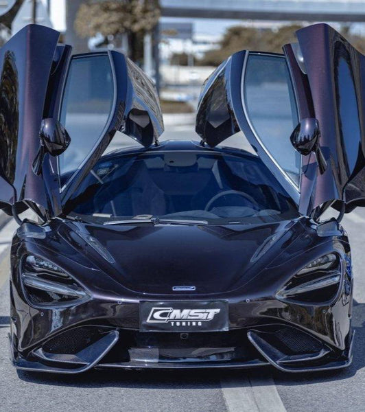 McLaren 720s 2018-2023 & 765LT 2021-2022 & 750s 2024-on with Aftermarket Parts - 765lt Conversion Style Front Bumper & Front Lip Carbon Fiber / FRP from CMST Tuning
