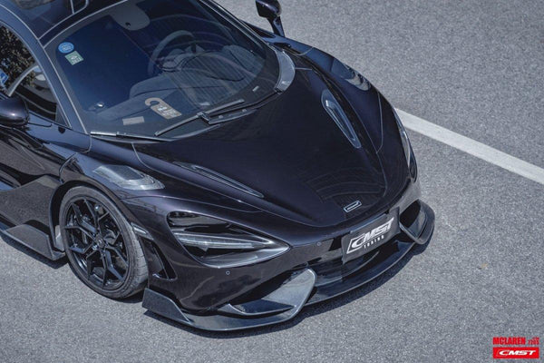McLaren 720s 2018-2023 & 765LT 2021-2022 & 750s 2024-on with Aftermarket Parts - 765lt Conversion Style Front Bumper & Front Lip Carbon Fiber / FRP from CMST Tuning
