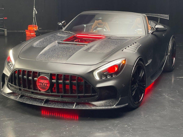 Mercedes Benz AMG GT GTS GTC GTR Pro Black Series C190 2016-2021 with Aftermarket Parts - Glass Clearview Style Vacuumed Carbon & FRP Hood Bonnet from  CMST Tuning