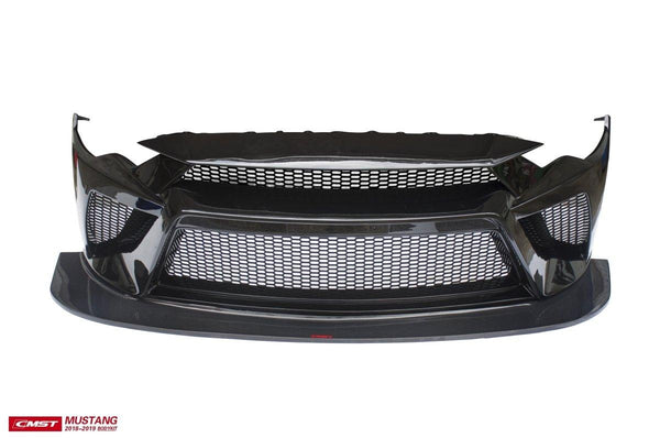 Ford Mustang GT 5.0 Mach1 Bullitt Ecoboost 2.3 S550.2 & Mustang GT 5.0 Mach1 Bullitt Ecoboost 2.3 S550.2 2018-2023 (Designed to be compatible with CMST S550.2 Bumper only.does not fit stock bumper.) with Aftermarket Parts - Front Bumper & Lip Carbon Fiber / FRP from CMST Tuning
