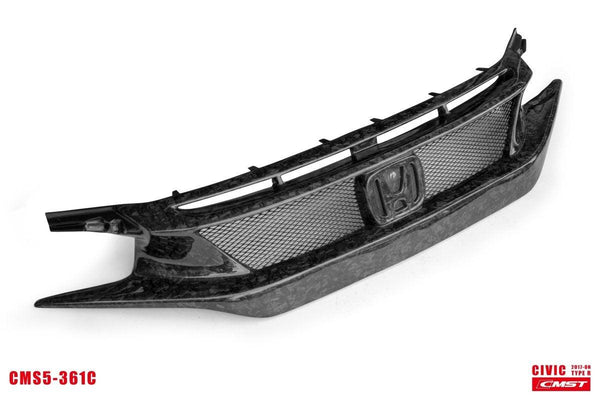 Honda Civic Type-R FK8 2017-2021 & Civic 10th Gen FC1/2/3/4/5/6/FK7 2017-2021 with Aftermarket Parts - V1 Style Front Grill & Eyelid Carbon Fiber/FRP from CMST Tuning 