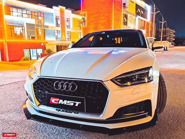 Audi S5 A5 S-line (with s-line bumper, does not base model) B9 2017 2018 2019 & RS5 B9 2018 2019 with Aftermarket Parts - Front Lip Carbon Fiber from CMST Tuning