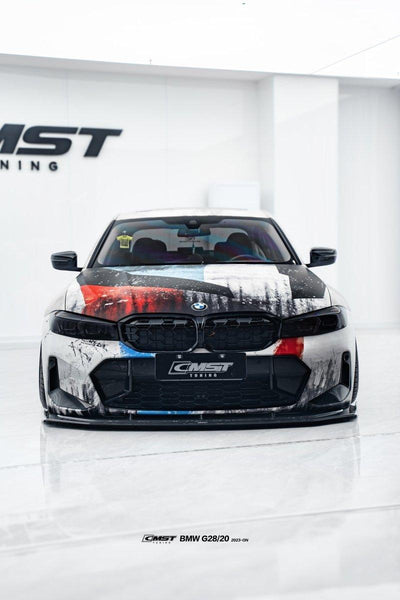 BMW 3 Series 330i M340i G20 G21 LCI 2023-ON (fitment for 330i requires M-Sport package bumper) with Aftermarket Parts - Pre-preg Carbon Fiber & FRP Front Lip from CMST Tuning